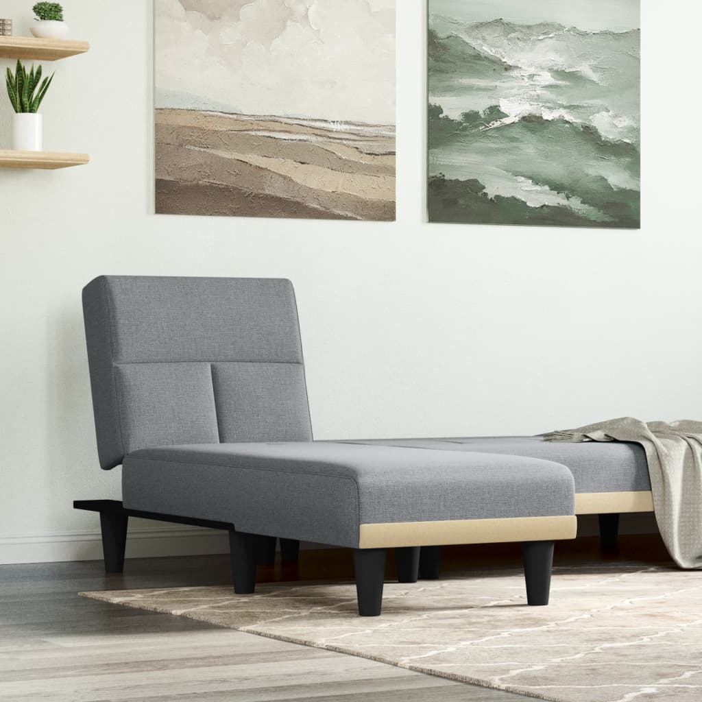 Chaise Longue in Tessuto Grigio Chiaro - homemem39