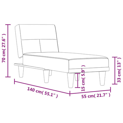 Chaise Longue in Tessuto Grigio Chiaro