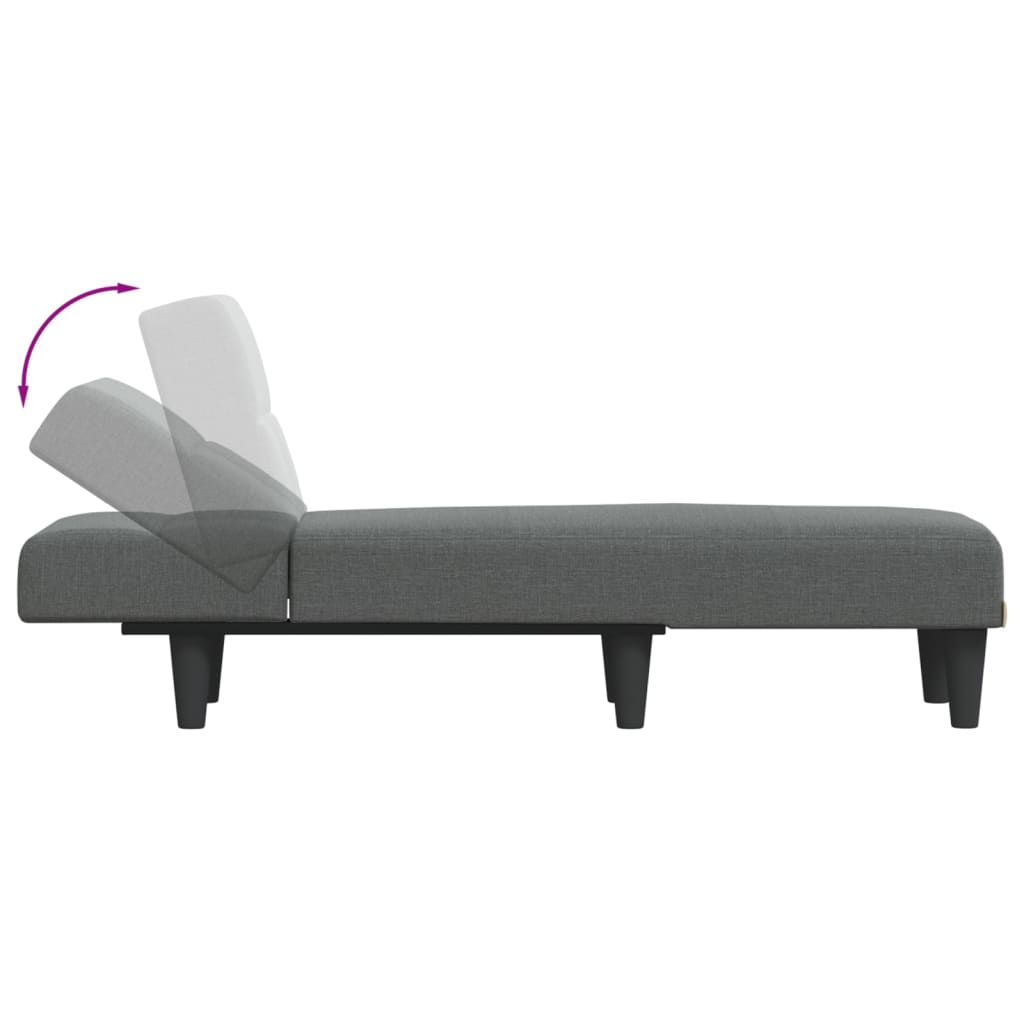 Chaise Longue in Tessuto Grigio Scuro