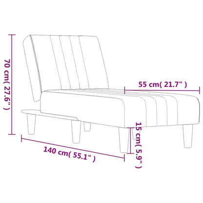 Chaise Longue in Tessuto Grigio Chiaro