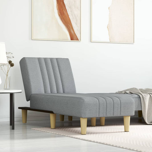 Chaise Longue in Tessuto Grigio Chiaro