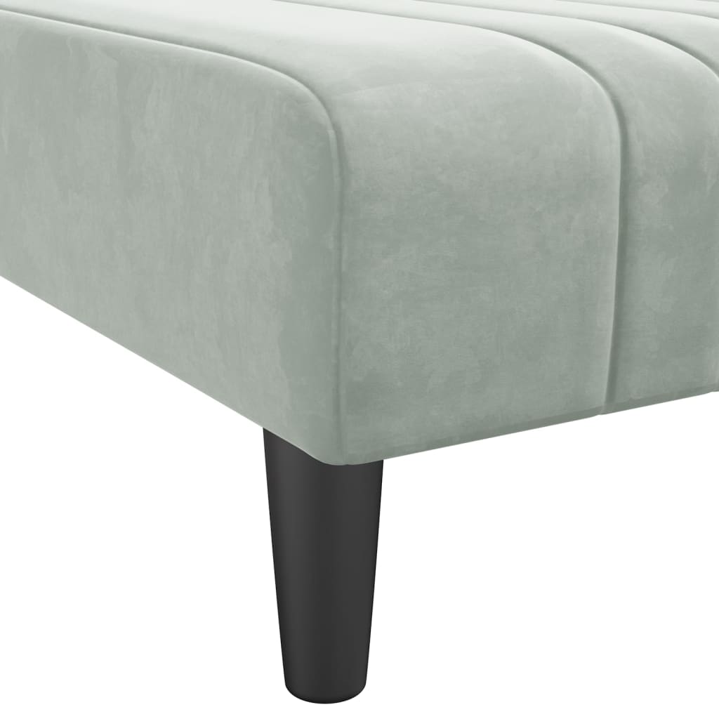 Chaise Longue in Velluto Grigio Chiaro