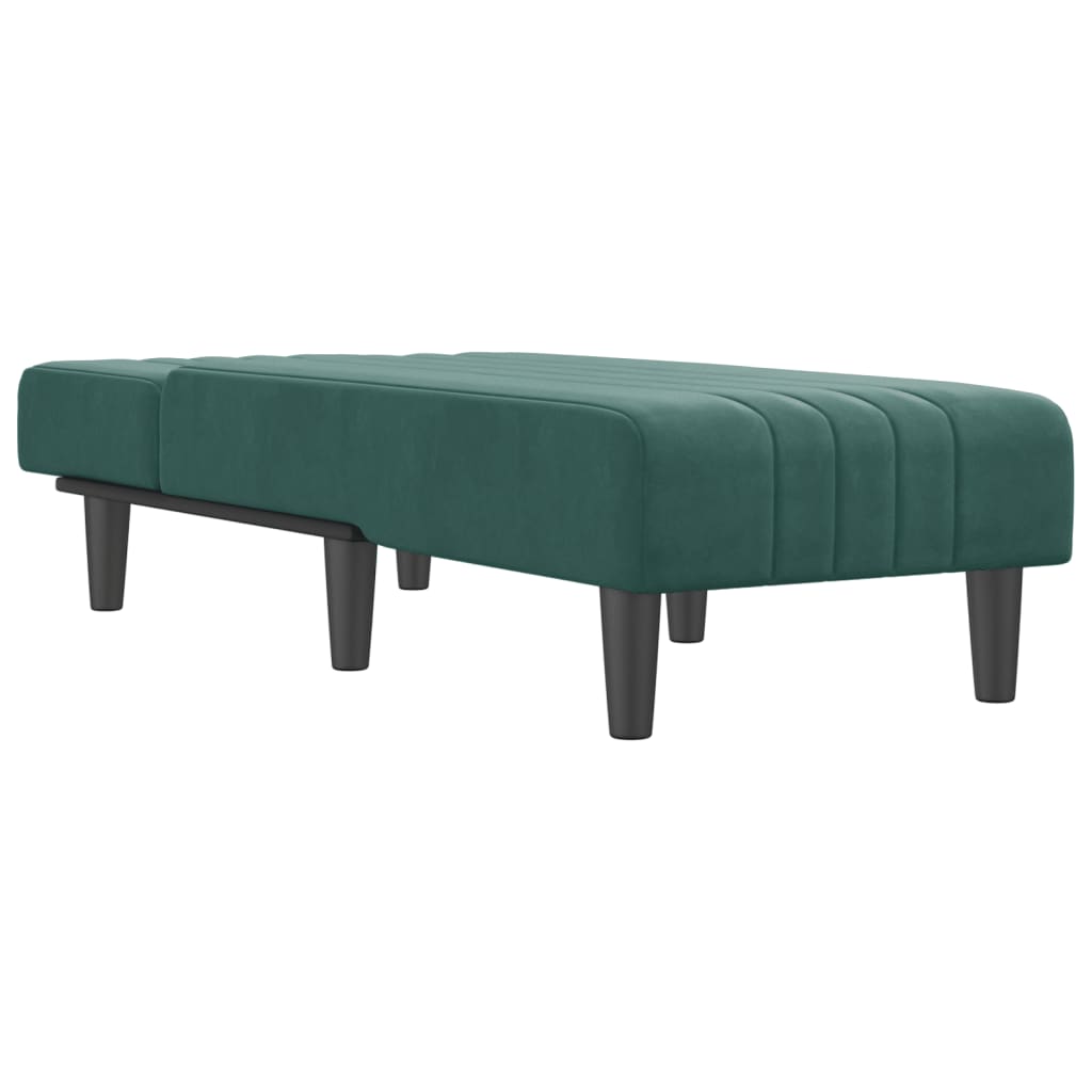 Chaise Longue in Velluto Verde Scuro