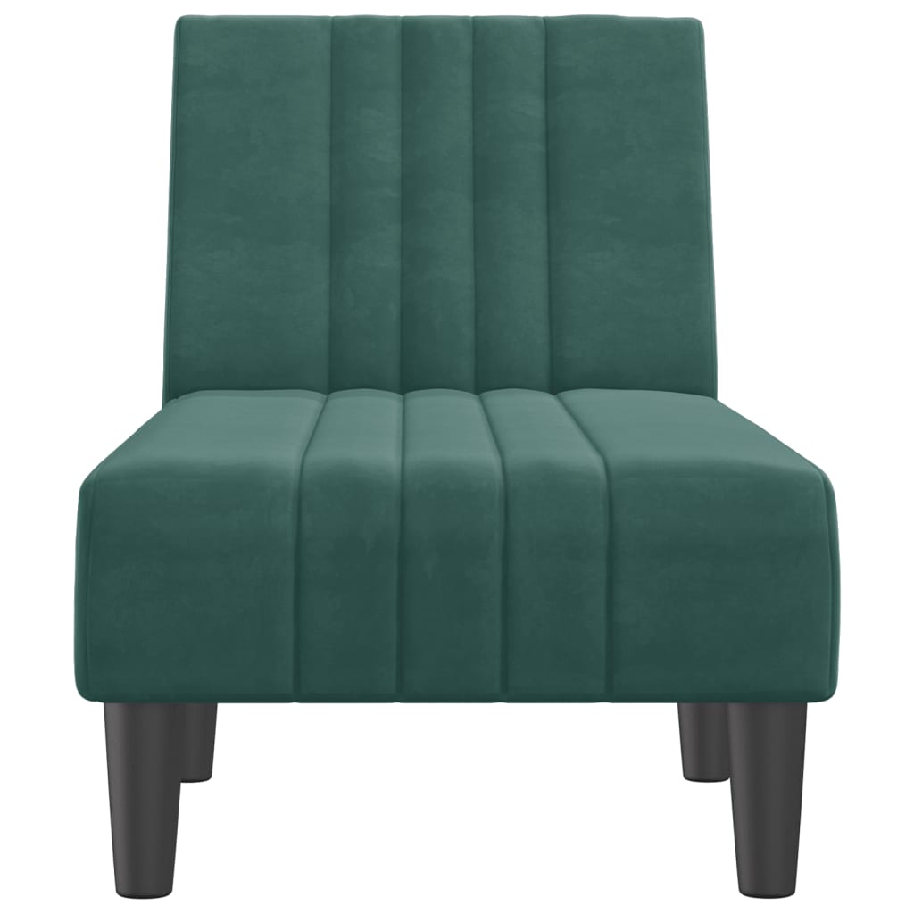 Chaise Longue in Velluto Verde Scuro