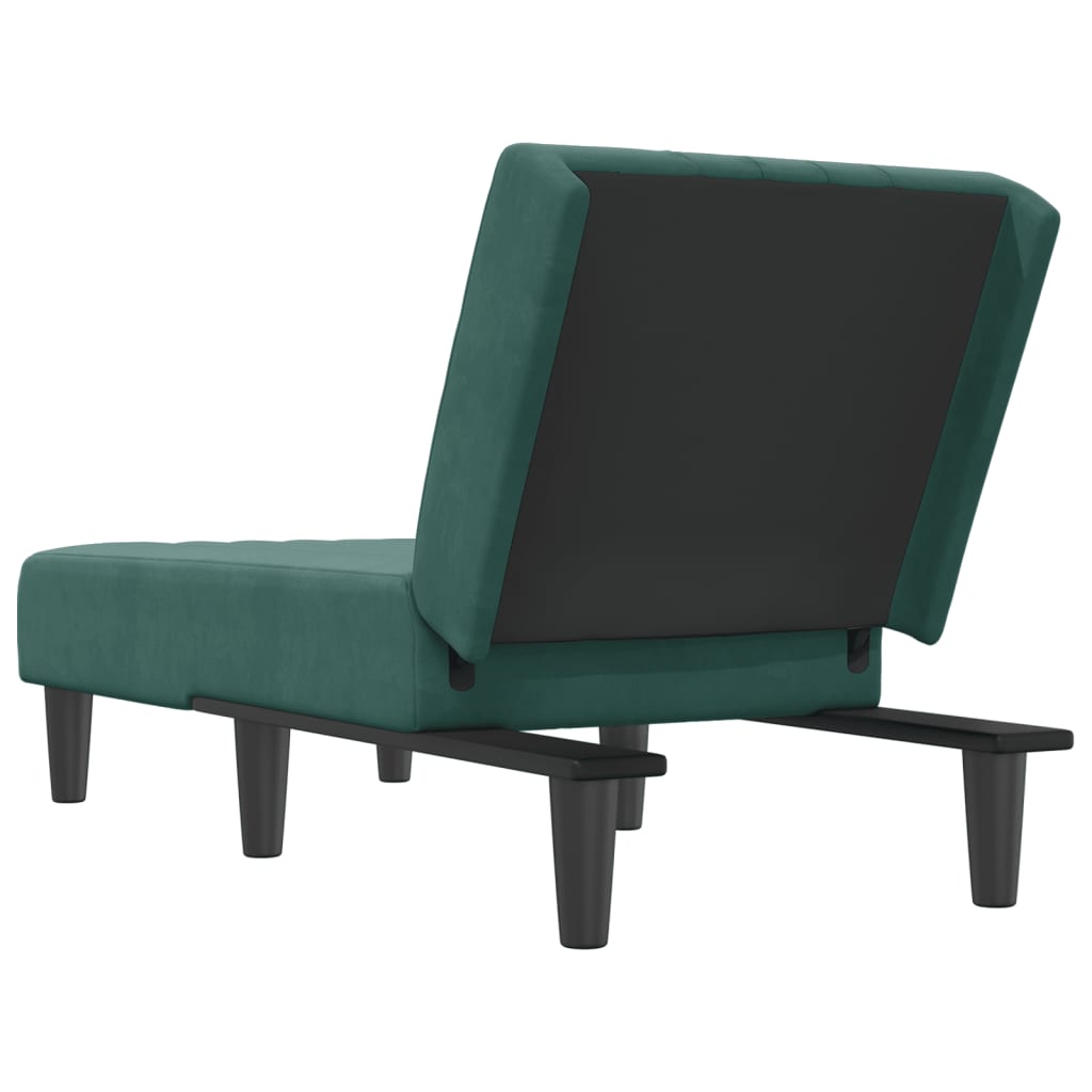 Chaise Longue in Velluto Verde Scuro