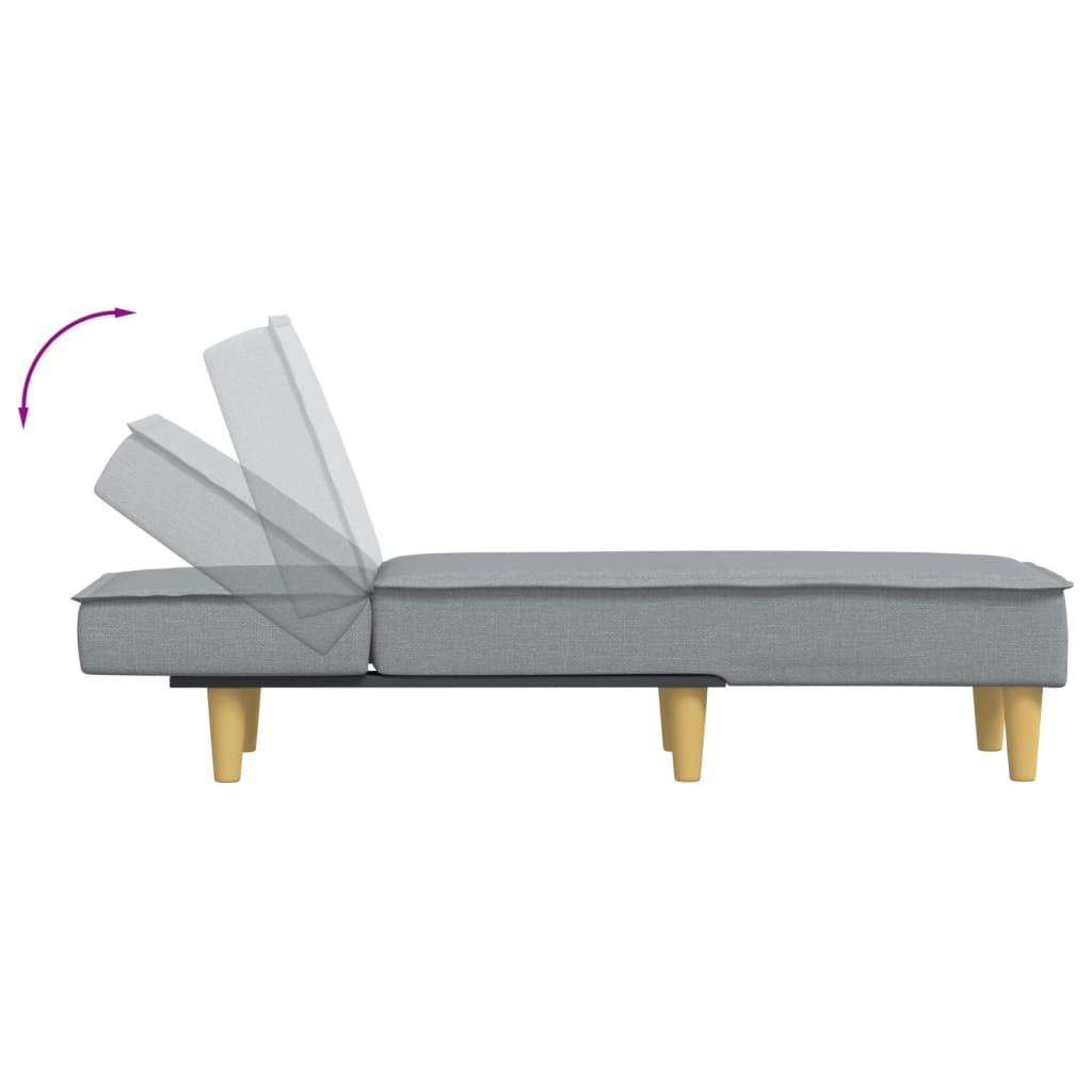 Chaise Longue in Tessuto Grigio Chiaro