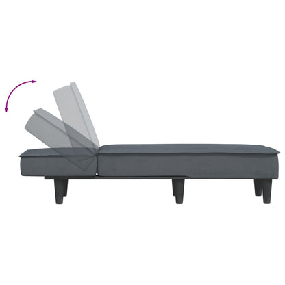 Chaise Longue in Velluto Grigio Scuro - homemem39