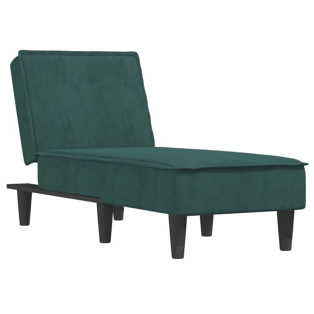 Chaise Longue in Velluto Verde Scuro