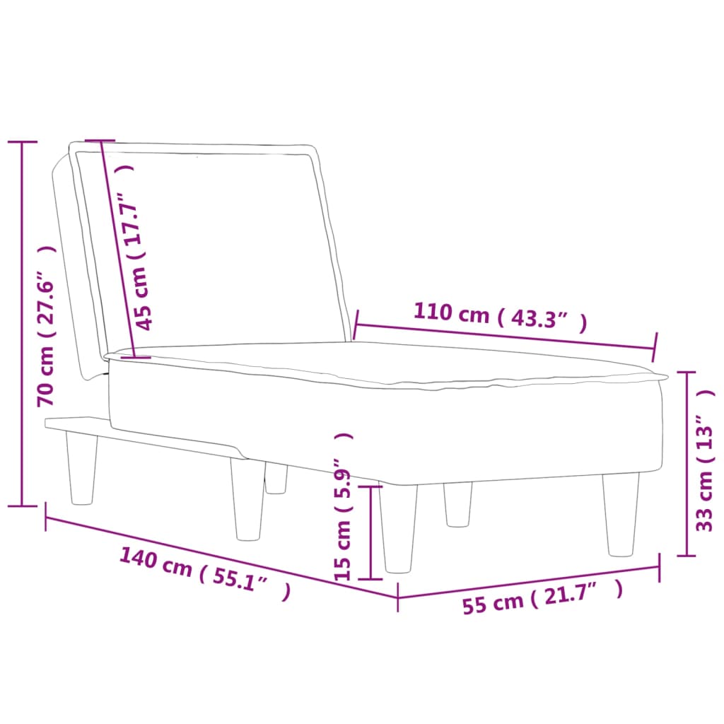 Chaise Longue in Velluto Verde Scuro