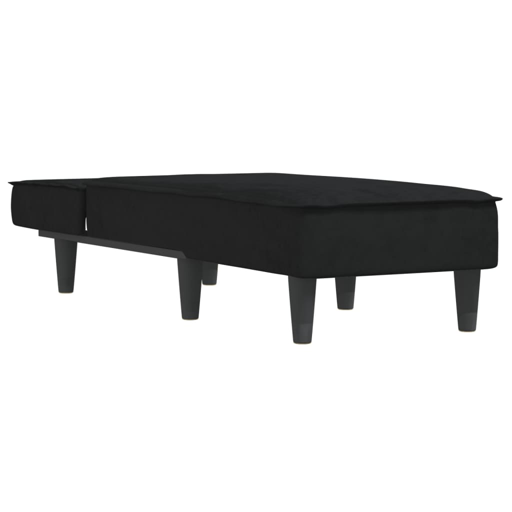 Chaise Longue in Velluto Nero