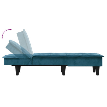 Chaise Longue in Velluto Blu