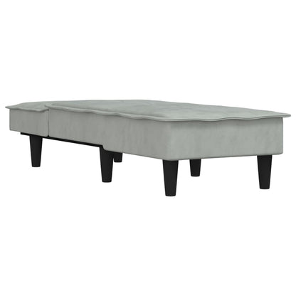 Chaise Longue in Velluto Grigio Chiaro