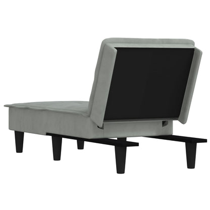 Chaise Longue in Velluto Grigio Chiaro