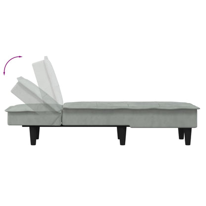 Chaise Longue in Velluto Grigio Chiaro