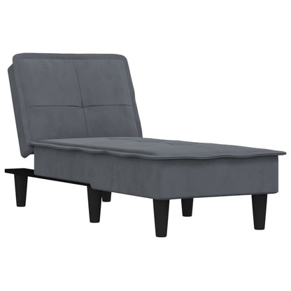 Chaise Longue in Velluto Grigio Scuro