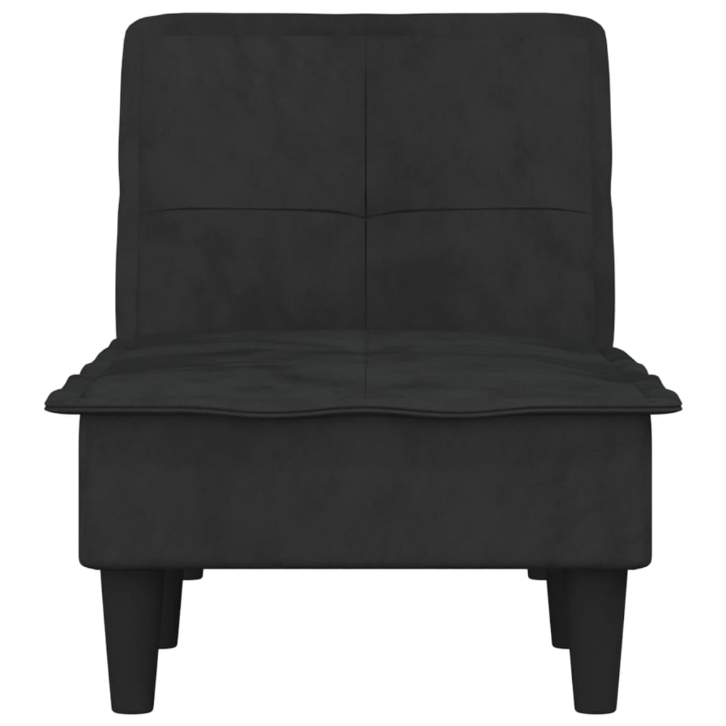 Chaise Longue in Velluto Nero