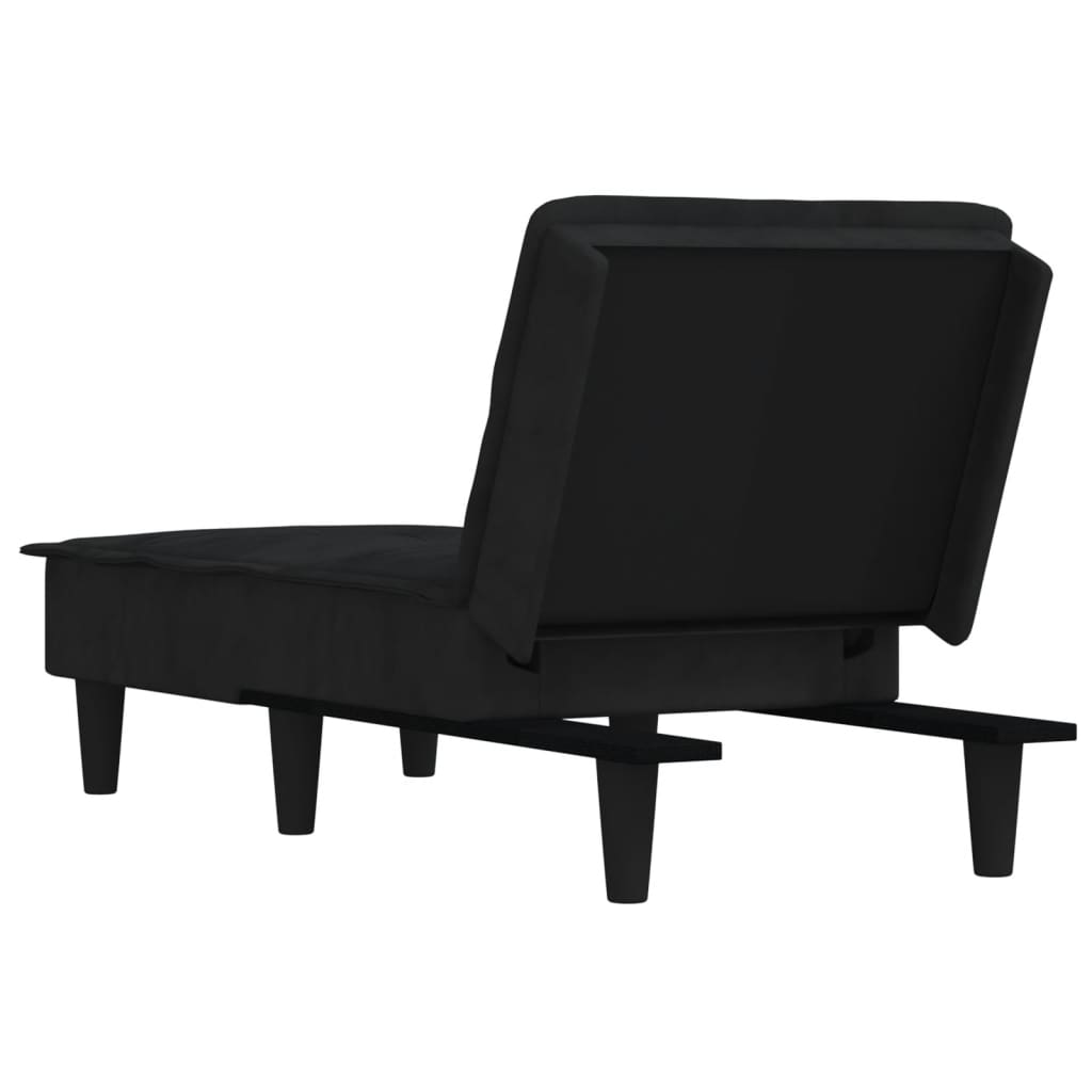 Chaise Longue in Velluto Nero