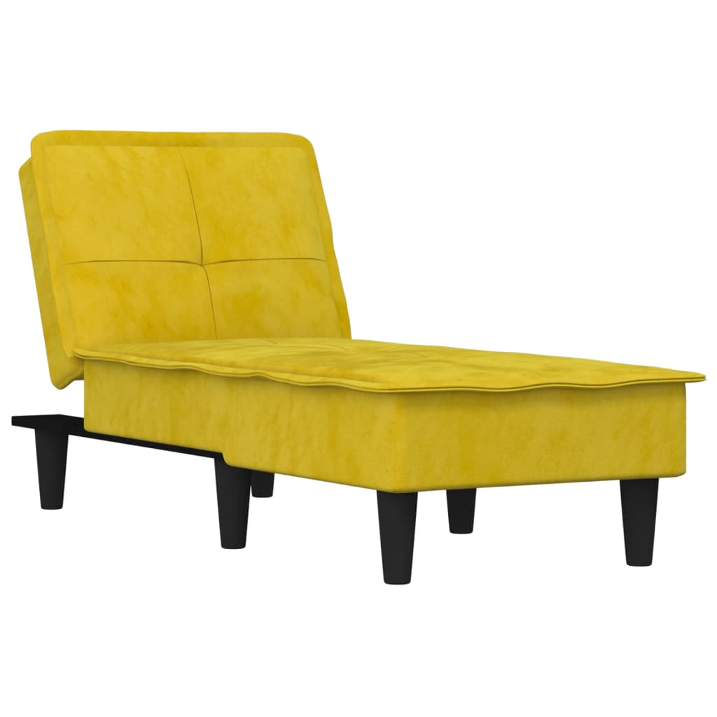 Chaise Longue in Velluto Giallo