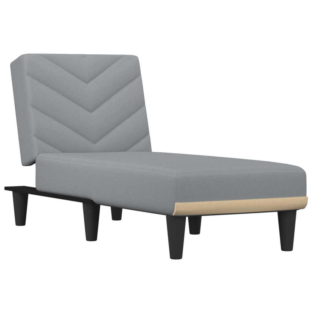 Chaise Longue in Tessuto Grigio Chiaro