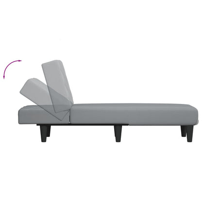 Chaise Longue in Tessuto Grigio Chiaro