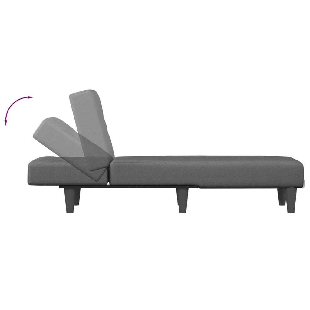 Chaise Longue in Tessuto Grigio Scuro