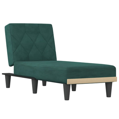 Chaise Longue in Velluto Verde Scuro