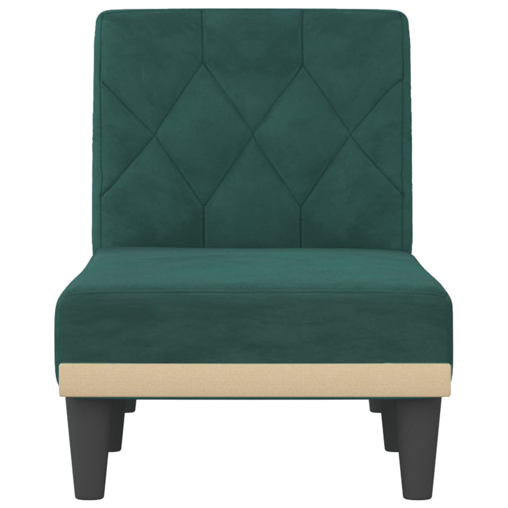 Chaise Longue in Velluto Verde Scuro