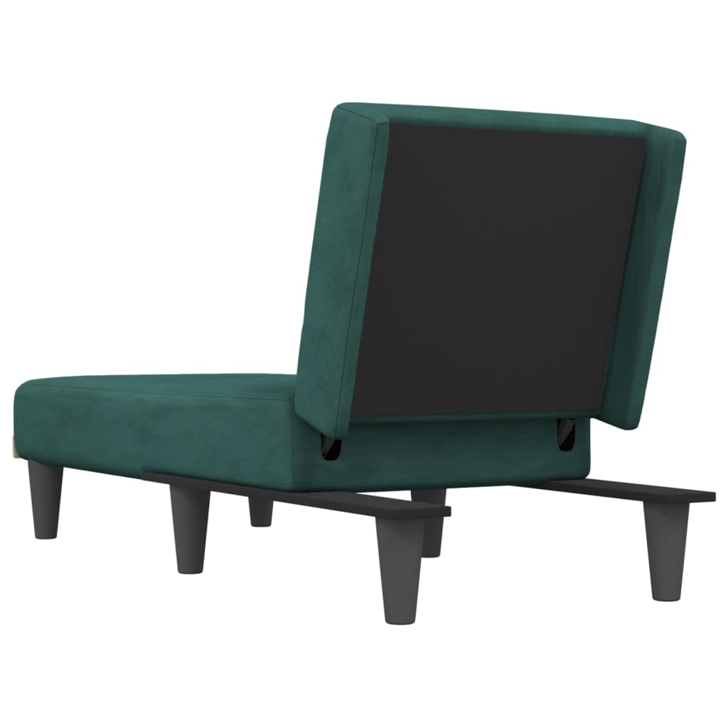 Chaise Longue in Velluto Verde Scuro