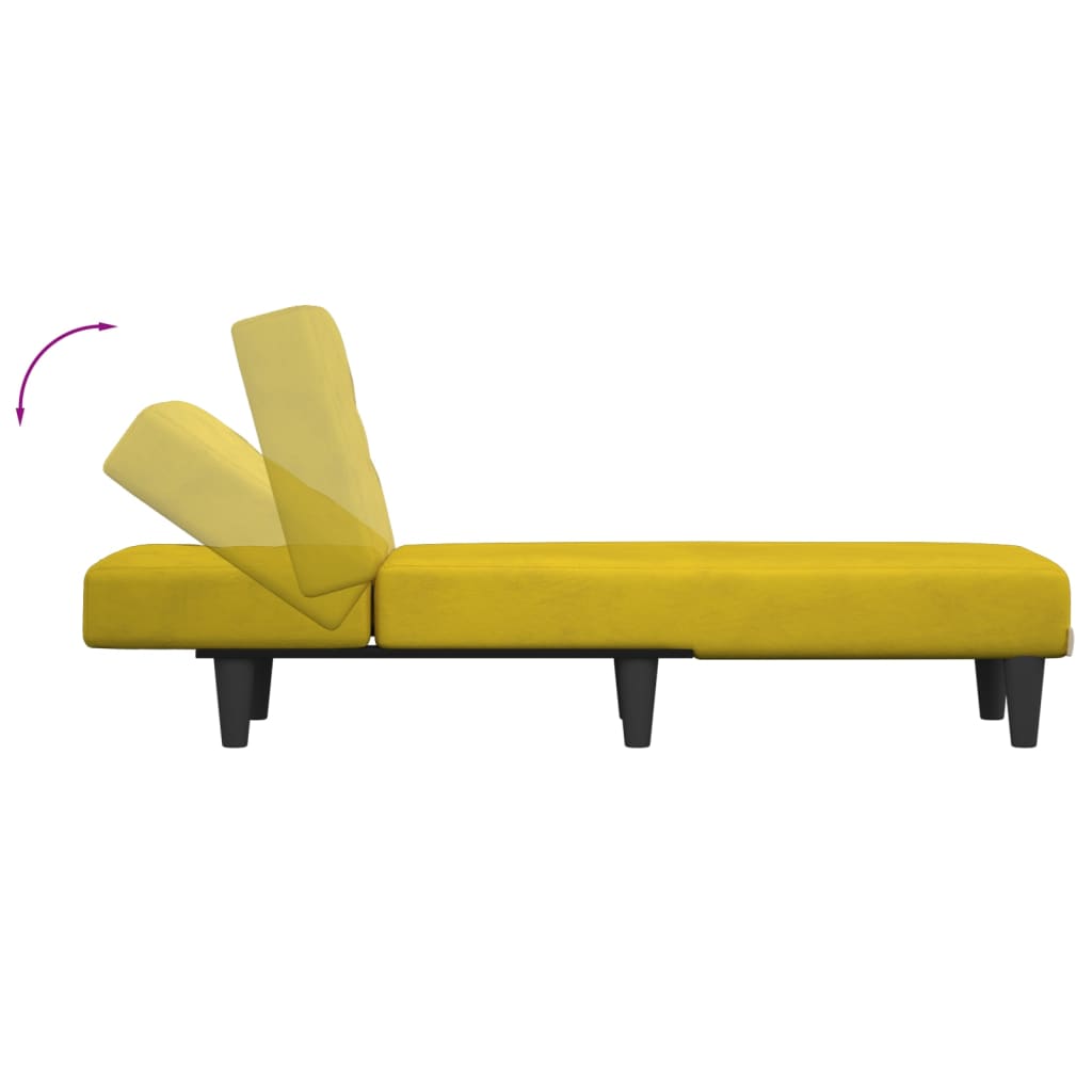 Chaise Longue in Velluto Giallo