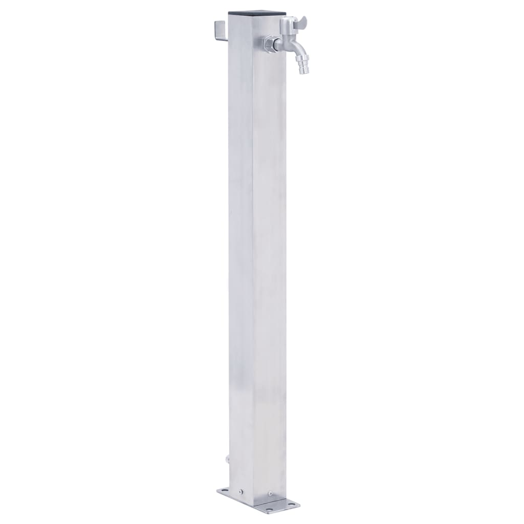 Colonna d'Acqua da Giardino 40 cm Acciaio Inox Quadrato - homemem39