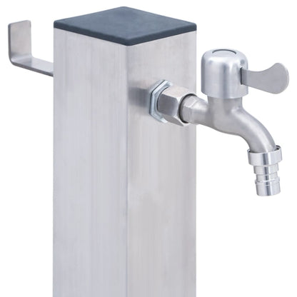 Colonna d'Acqua da Giardino 40 cm Acciaio Inox Quadrato - homemem39