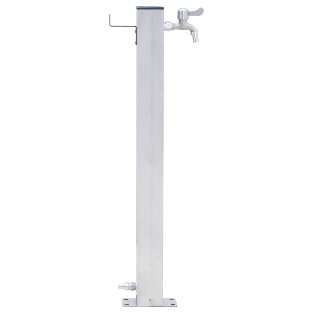 Colonna d'Acqua da Giardino 60 cm Acciaio Inox Quadrato - homemem39