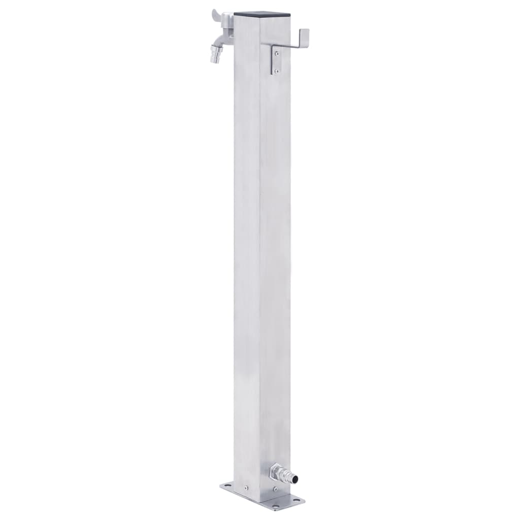 Colonna d'Acqua da Giardino 60 cm Acciaio Inox Quadrato - homemem39