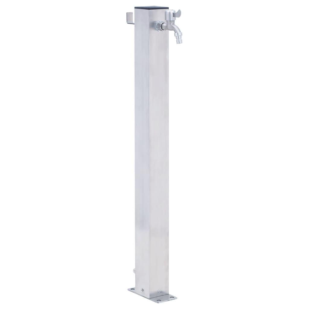 Colonna d'Acqua da Giardino 100 cm Acciaio Inox Quadrato - homemem39