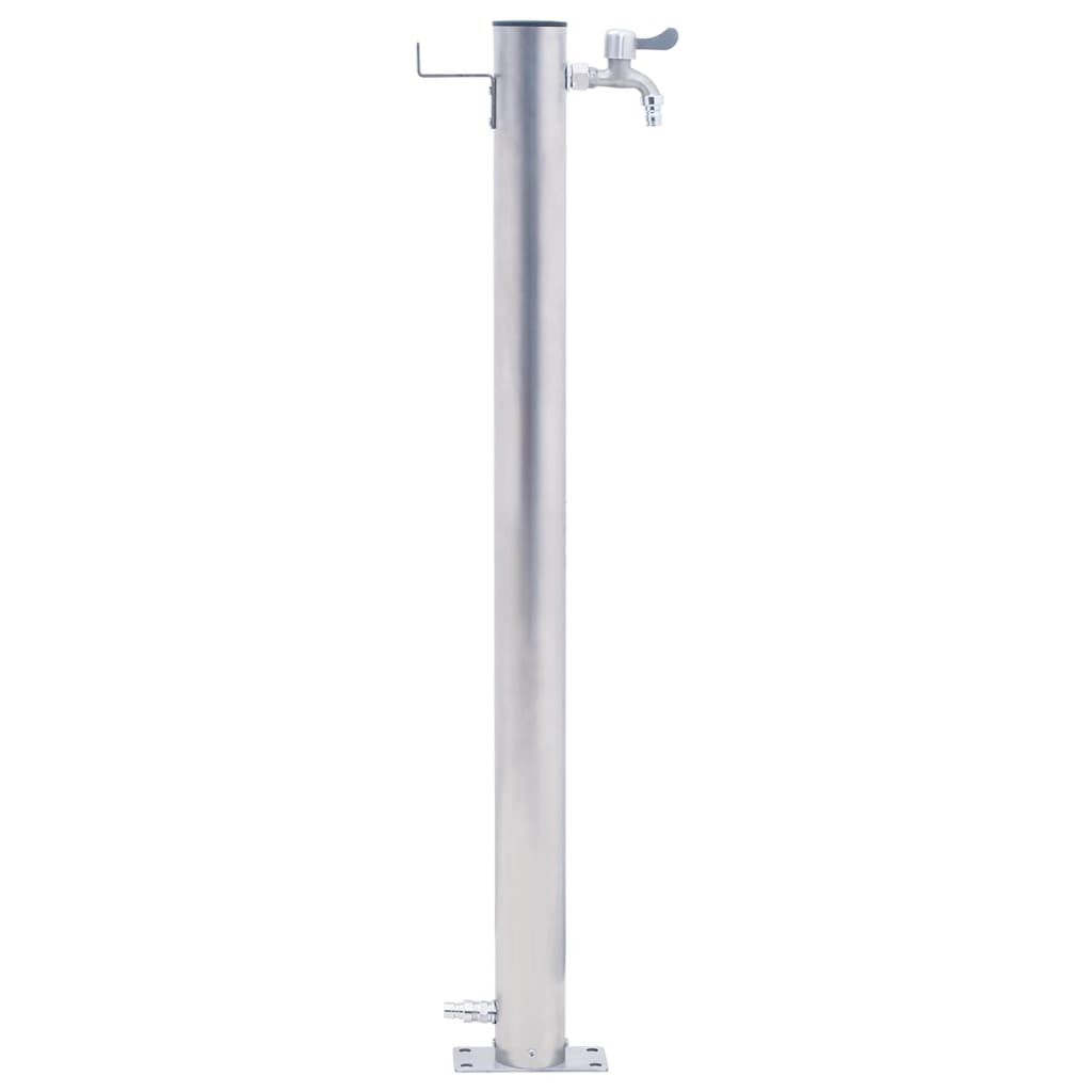 Colonna d'Acqua da Giardino 60 cm Acciaio Inox Rotonda - homemem39