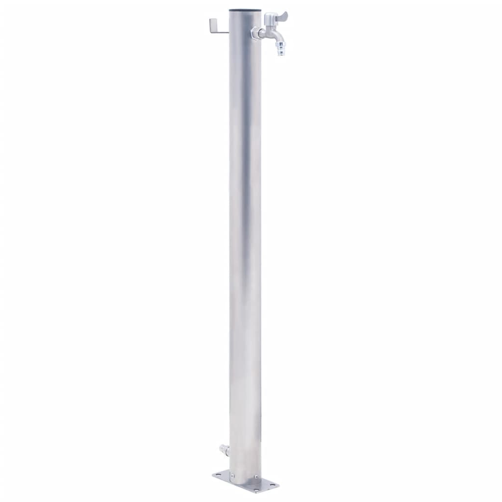 Colonna d'Acqua da Giardino 80 cm Acciaio Inox Rotonda - homemem39