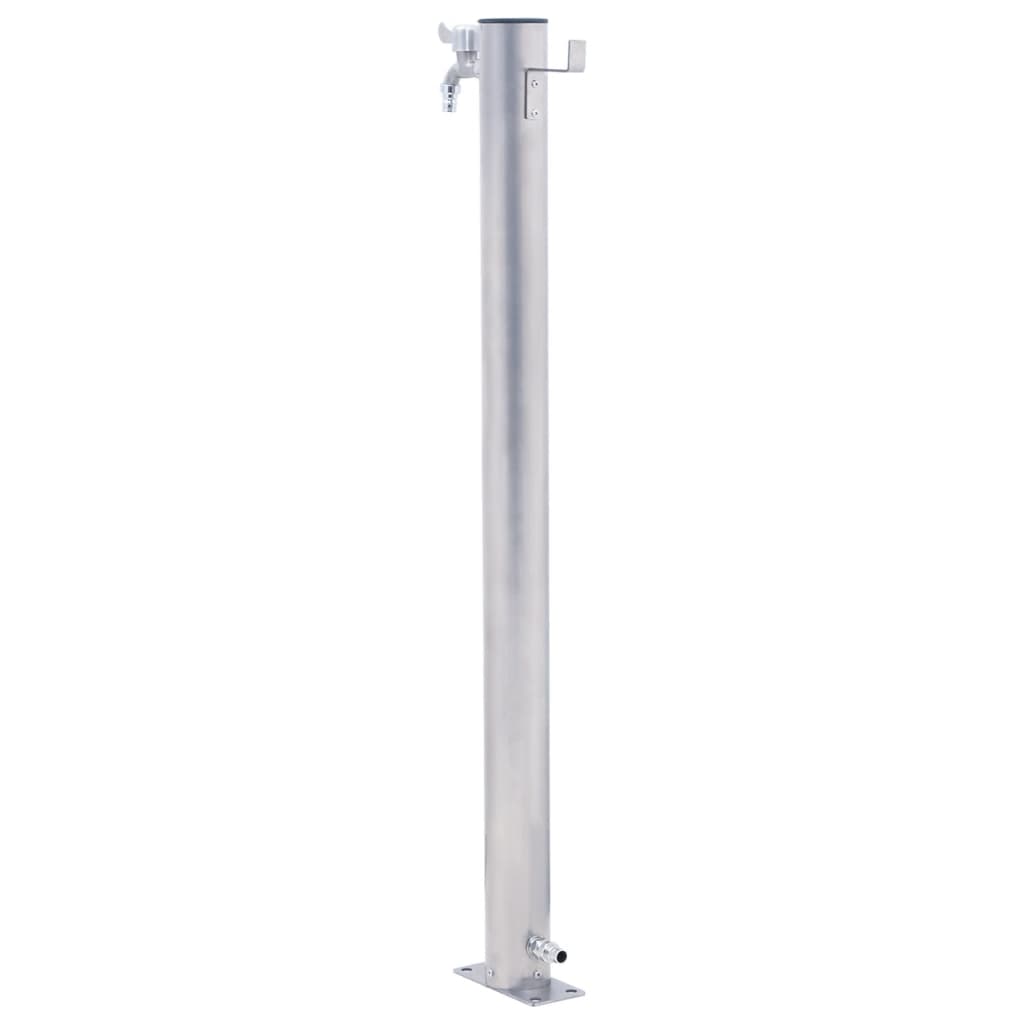 Colonna d'Acqua da Giardino 80 cm Acciaio Inox Rotonda - homemem39