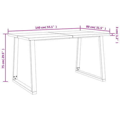 Set da Pranzo 3 pz con Bordi Vivi in Legno Massello di Acacia - homemem39