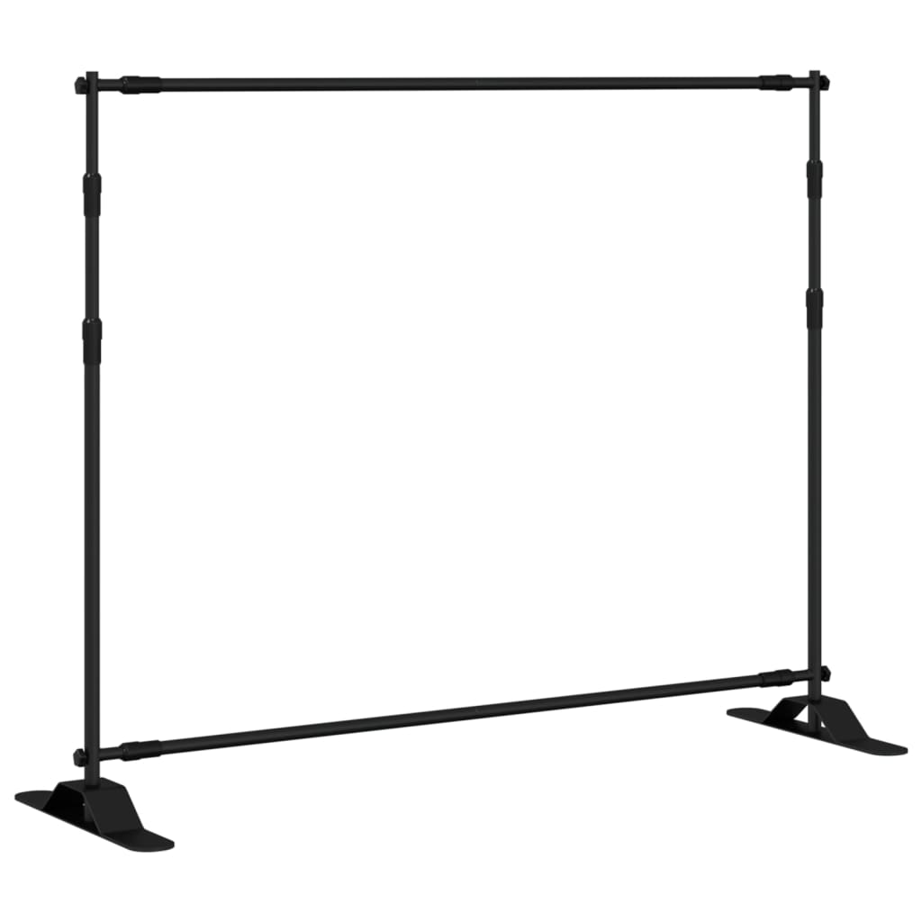 Supporti per Fondali 2 pz Neri 254x243 cm in Acciaio - homemem39