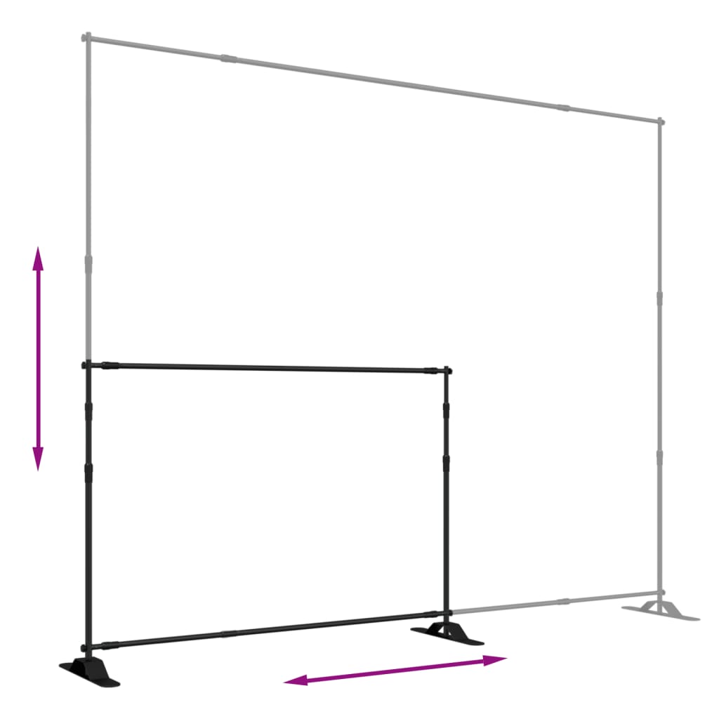 Supporti per Fondali 2 pz Neri 305x243 cm in Acciaio - homemem39