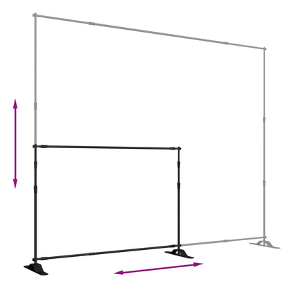 Supporti per Fondali 2 pz Neri 305x243 cm in Acciaio - homemem39