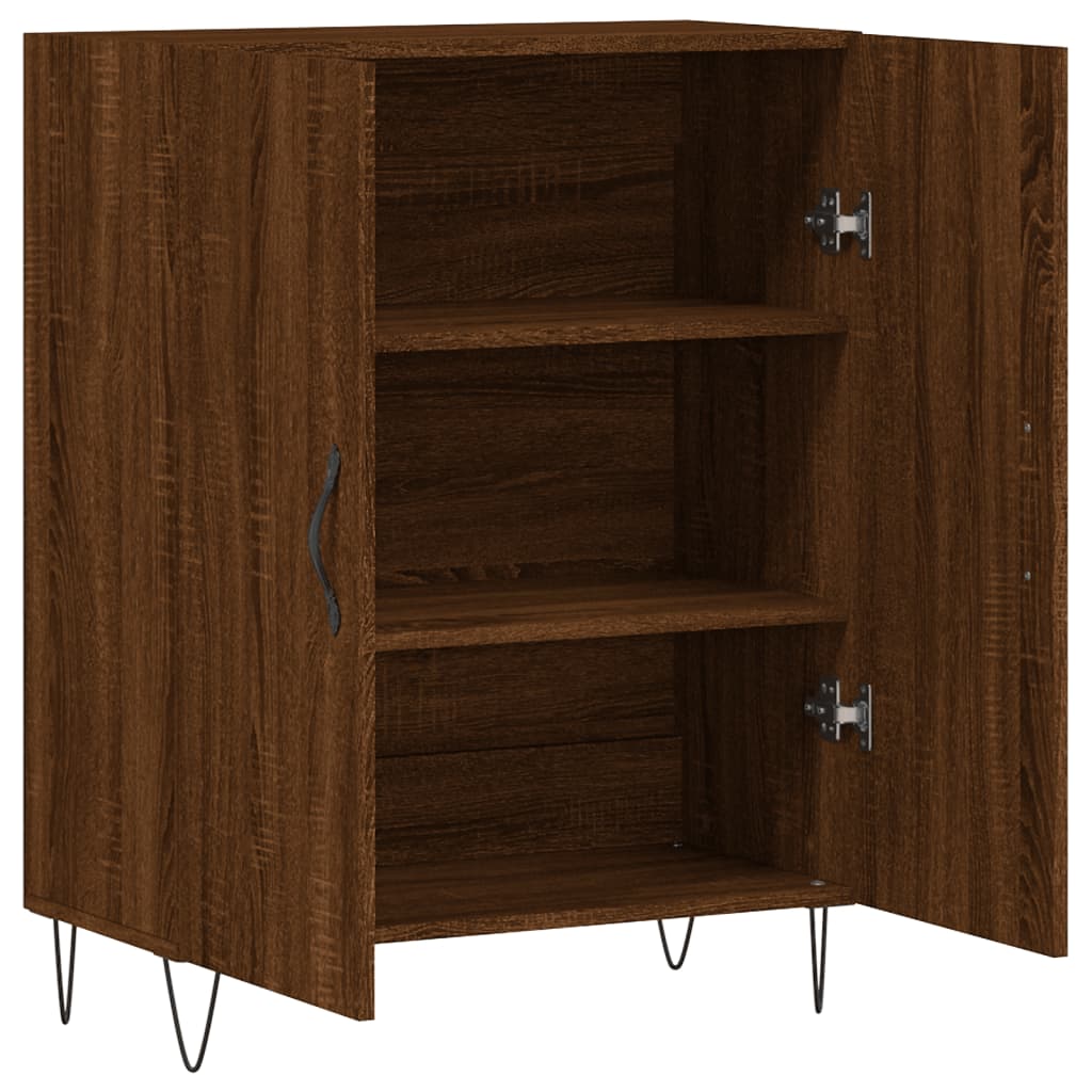 Credenza Rovere Marrone 69,5x34x90 cm in Legno Multistrato