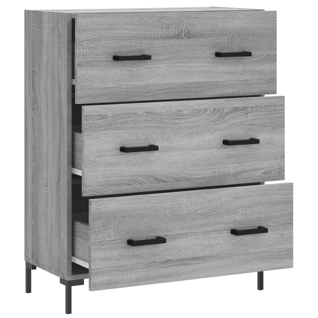 Credenza Grigio Sonoma 69,5x34x90 cm in Legno Multistrato - homemem39