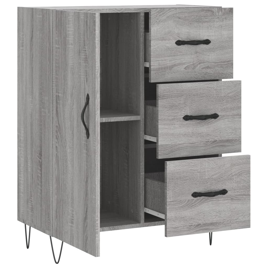 Credenza Grigio Sonoma 69,5x34x90 cm in Legno Multistrato - homemem39