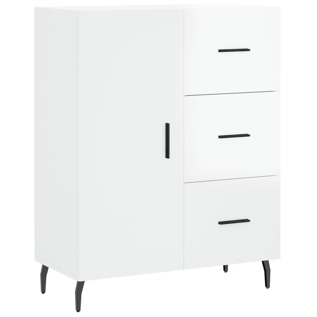 Credenza 69,5x34x90 cm in Legno Multistrato Bianco Lucido