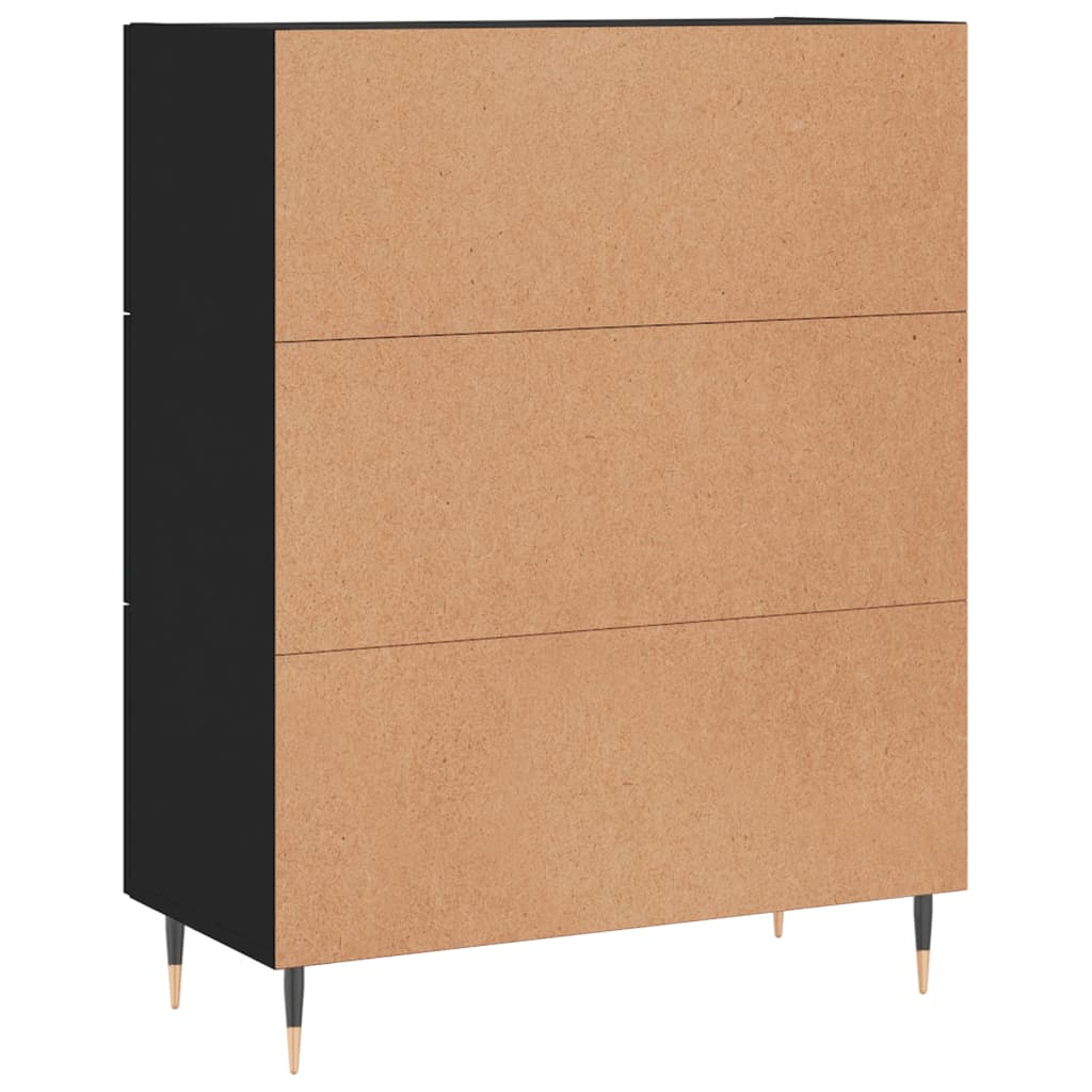 Credenza Nera 69,5x34x90 cm in Legno Multistrato