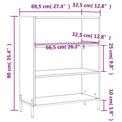 Scaffale Rovere Marrone 69,5x32,5x90 cm in Legno Multistrato