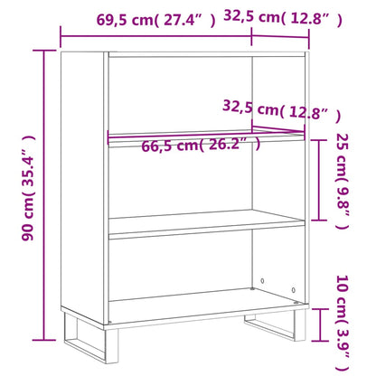 Scaffale Rovere Marrone 69,5x32,5x90 cm in Legno Multistrato - homemem39