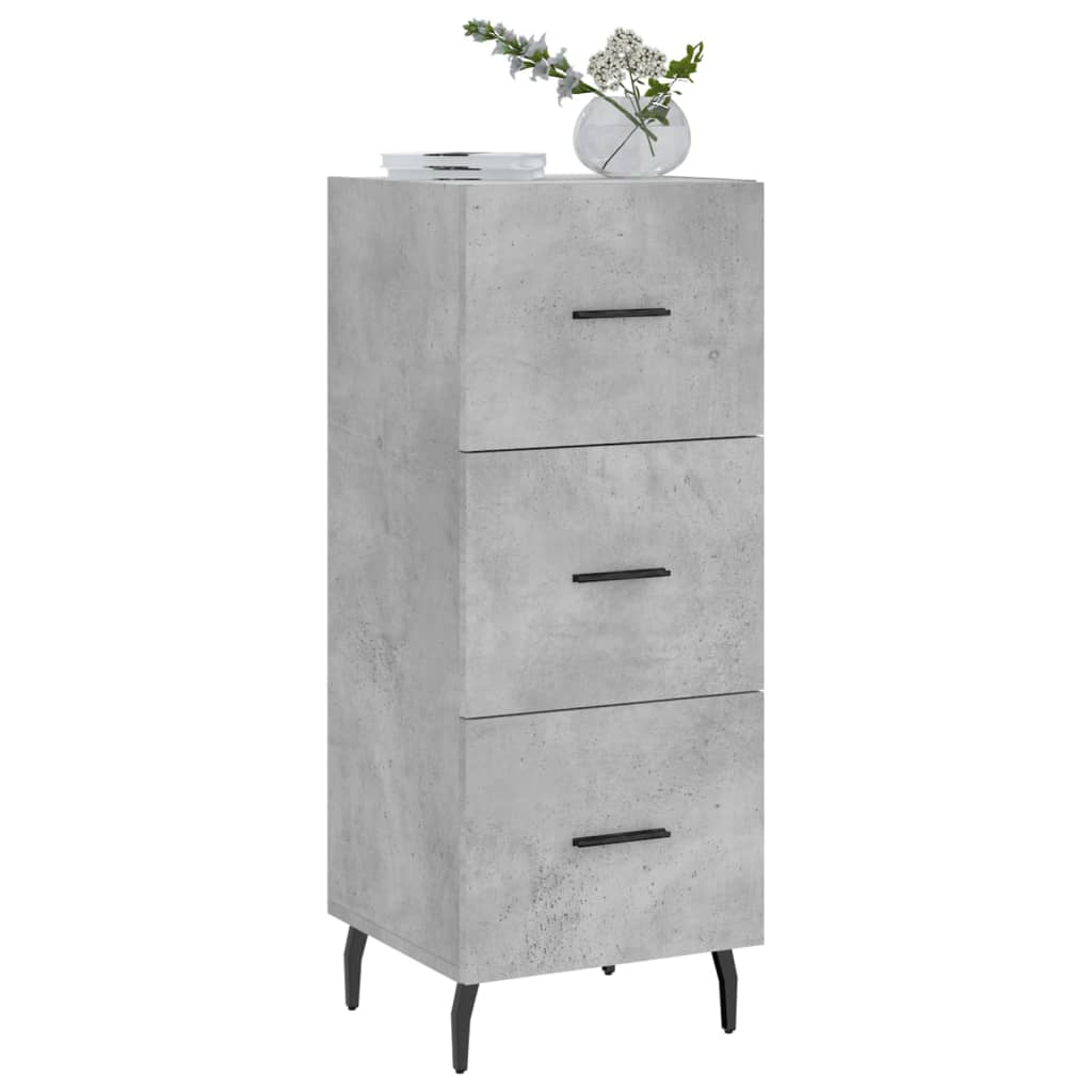 Credenza Grigio Cemento 34,5x34x90 cm in Legno Multistrato