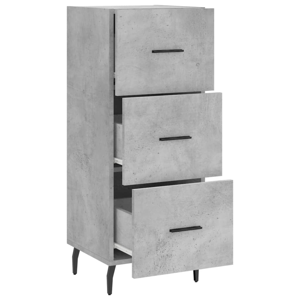 Credenza Grigio Cemento 34,5x34x90 cm in Legno Multistrato